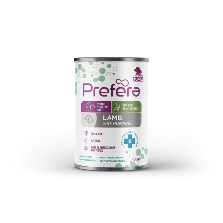 Karma mokra dla psa Prefera Puppy jagnięcina z Dynią  400g