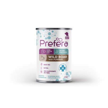 Karma mokra dla psa Prefera Wołowina z Dynią   400g
