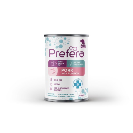 Karma mokra dla psa Prefera Łosoś z Dynią   400g