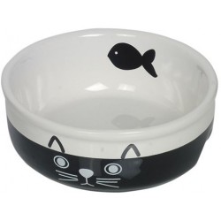 Miska ceramiczna dla kota czarno-biała
