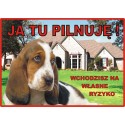 Tabliczka ostrzegawcza laminowana  - Basset