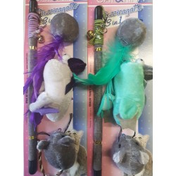 Wędka dla kota - z trzema wymiennymi koncówkami