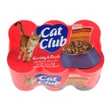 Karma dla kota Cat Club Mięsne kawałki w sosie - mix 3 smaków 6x400g