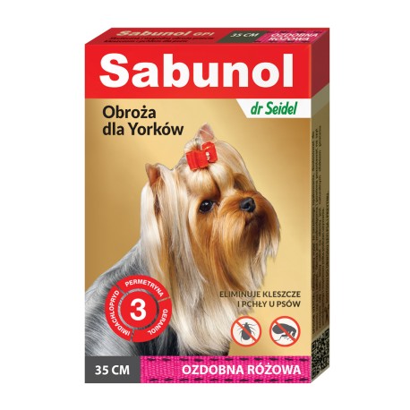 Sabunol - obroża przeciw pchłom i kleszczom - dla psów 35 cm - ozdobna czarna