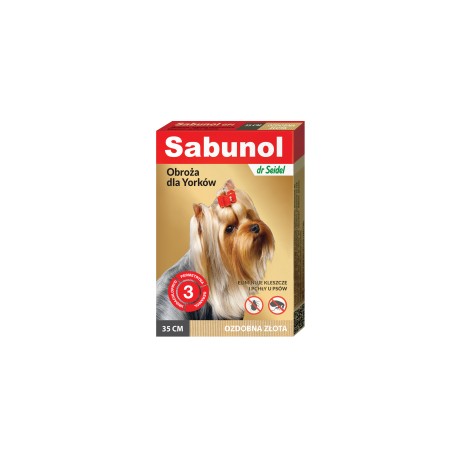 Sabunol - obroża przeciw pchłom i kleszczom - dla psów 35 cm - ozdobna różowa