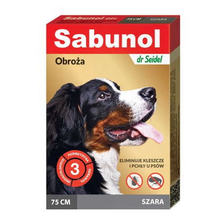 Sabunol - obroża przeciw pchłom i kleszczom - dla psów 50 cm - ozdobna czarna