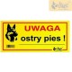 Tabliczka ostrzegawcza Dingo metalowa "UWAGA ostry pies !"