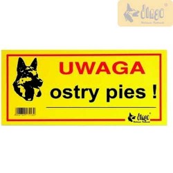 Tabliczka ostrzegawcza Dingo metalowa "UWAGA ostry pies !"