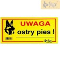Tabliczka ostrzegawcza Dingo metalowa "UWAGA ostry pies !"