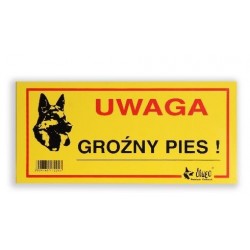 Tabliczka ostrzegawcza Dingo metalowa "UWAGA ja tu pilnuję !"
