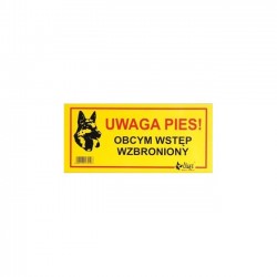 Tabliczka ostrzegawcza Dingo metalowa "UWAGA PIES! OBCYM WSTĘP WZBRONIONY"