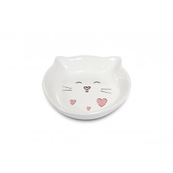 Miska ceramiczna dla kota owalna - z rysunkiem kota