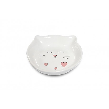 Miska ceramiczna dla kota owalna - z rysunkiem kota