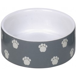 Miska ceramiczna dla psa - szara w sylwetki piesków