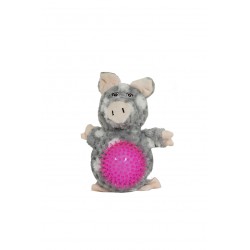 Zabawka dla psa - pluszowa świnka z gumową piłką