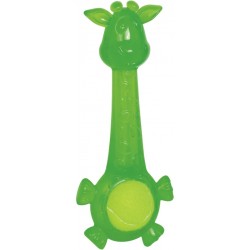 Zabawka dla psa - gumowa żyrafa z piłką tenisową