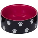 Miska ceramiczna dla psa - czerwona w łapki 1,1 l