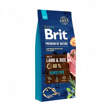 BRIT PREMIUM BY NATURE  Jagnięcina z ryżem 15 kg